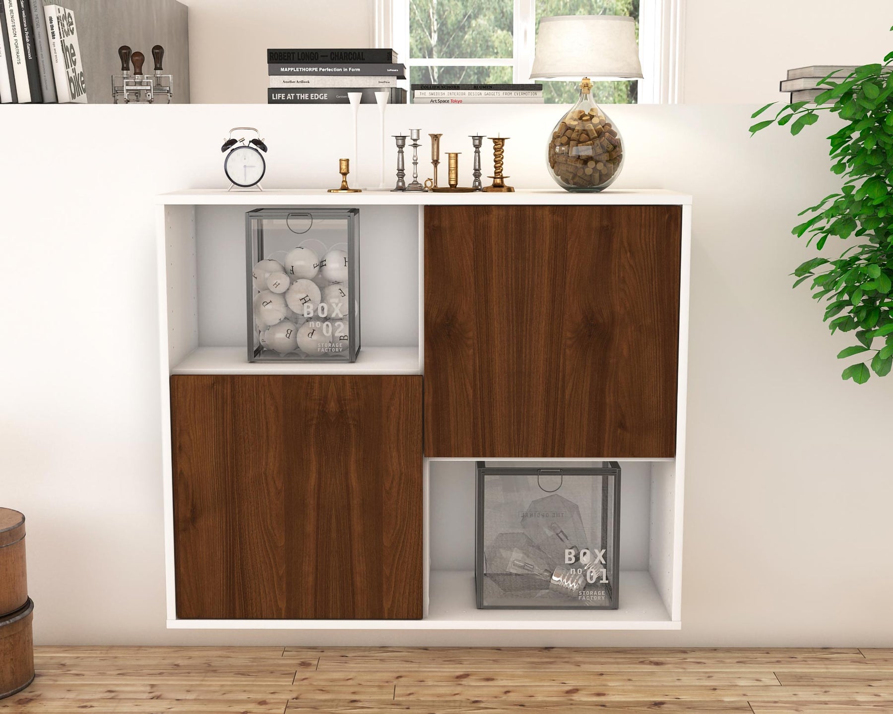 Sideboard Modesto, Walnuss, hängend (92x79x35cm)