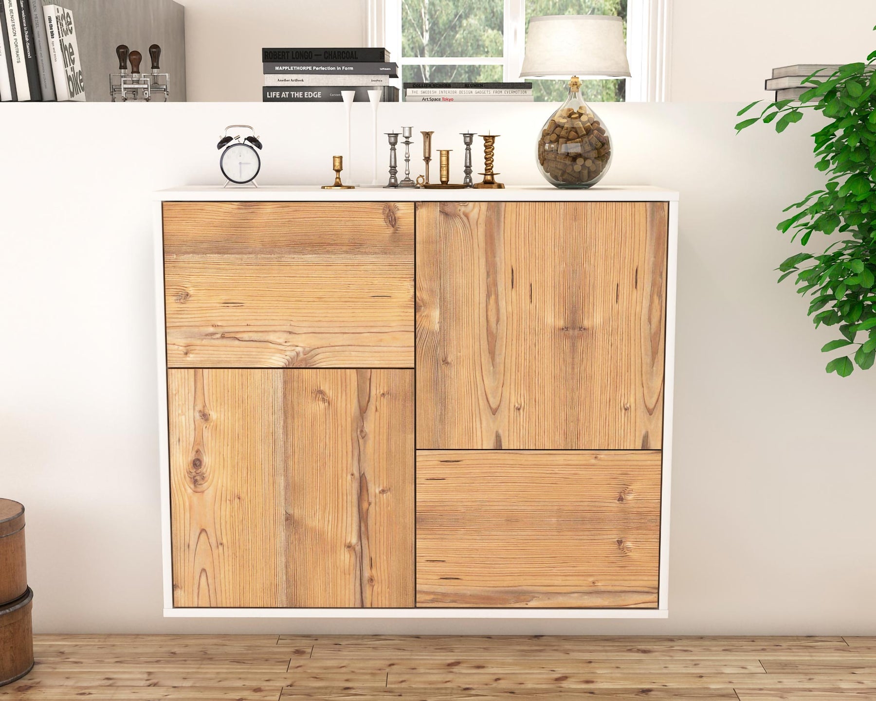 Sideboard Fremont, Pinie, hängend (92x79x35cm)