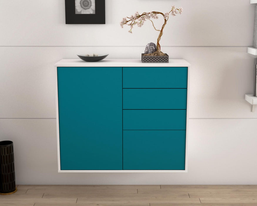 Sideboard Tacoma, Türkis, hängend (92x79x35cm)