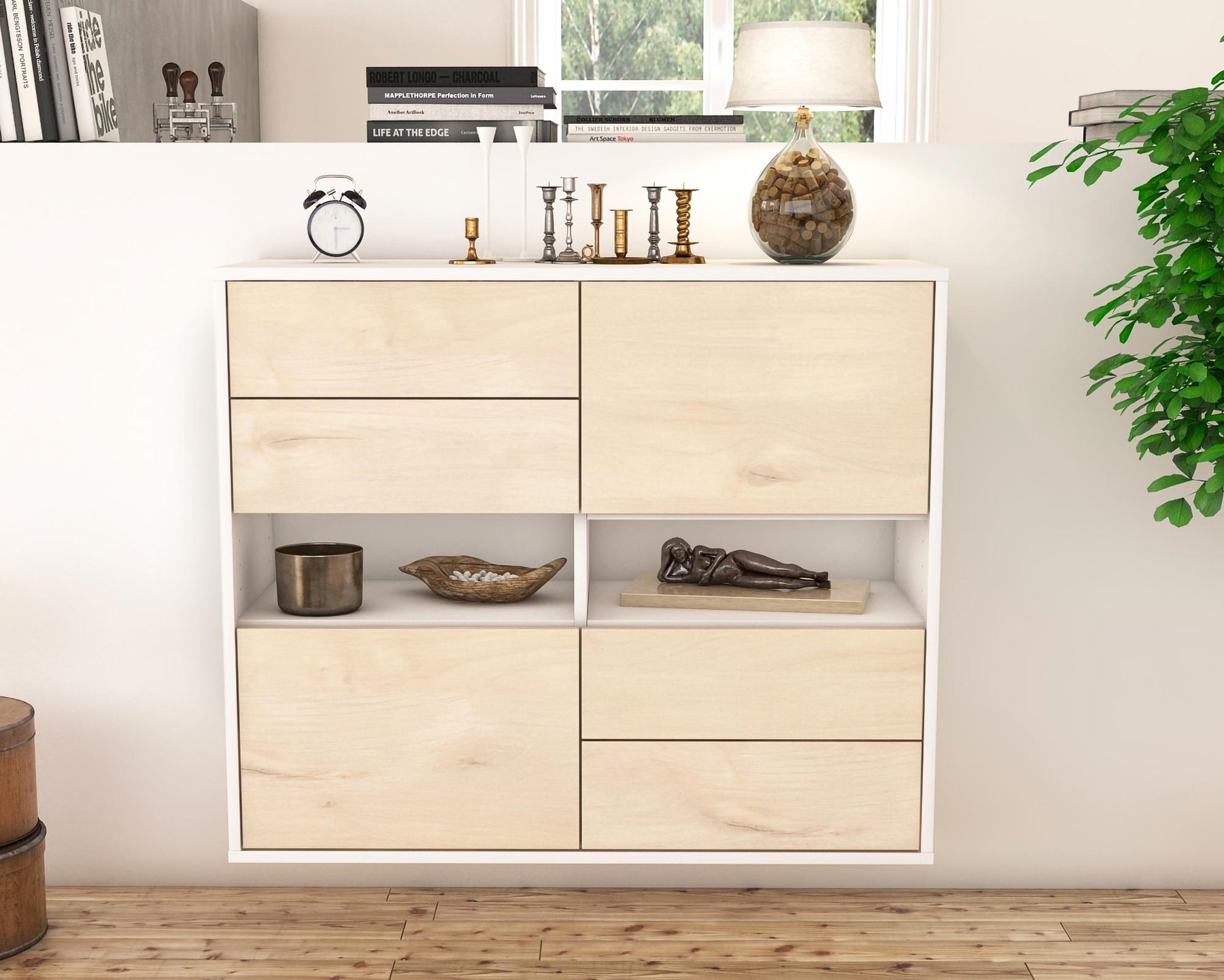 Sideboard Oxnard, Zeder, hängend (92x79x35cm)