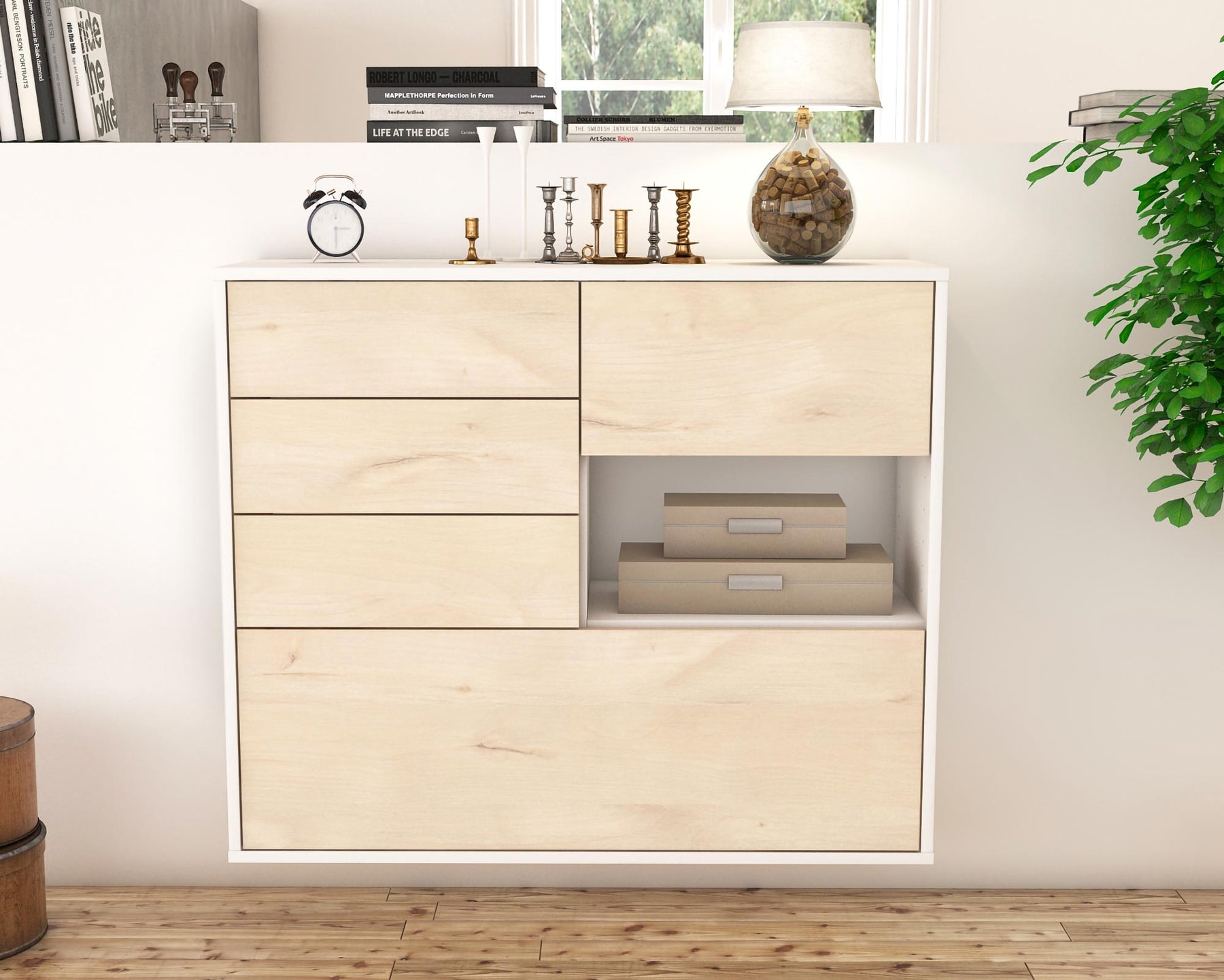 Sideboard Knoxville, Zeder, hängend (92x79x35cm)