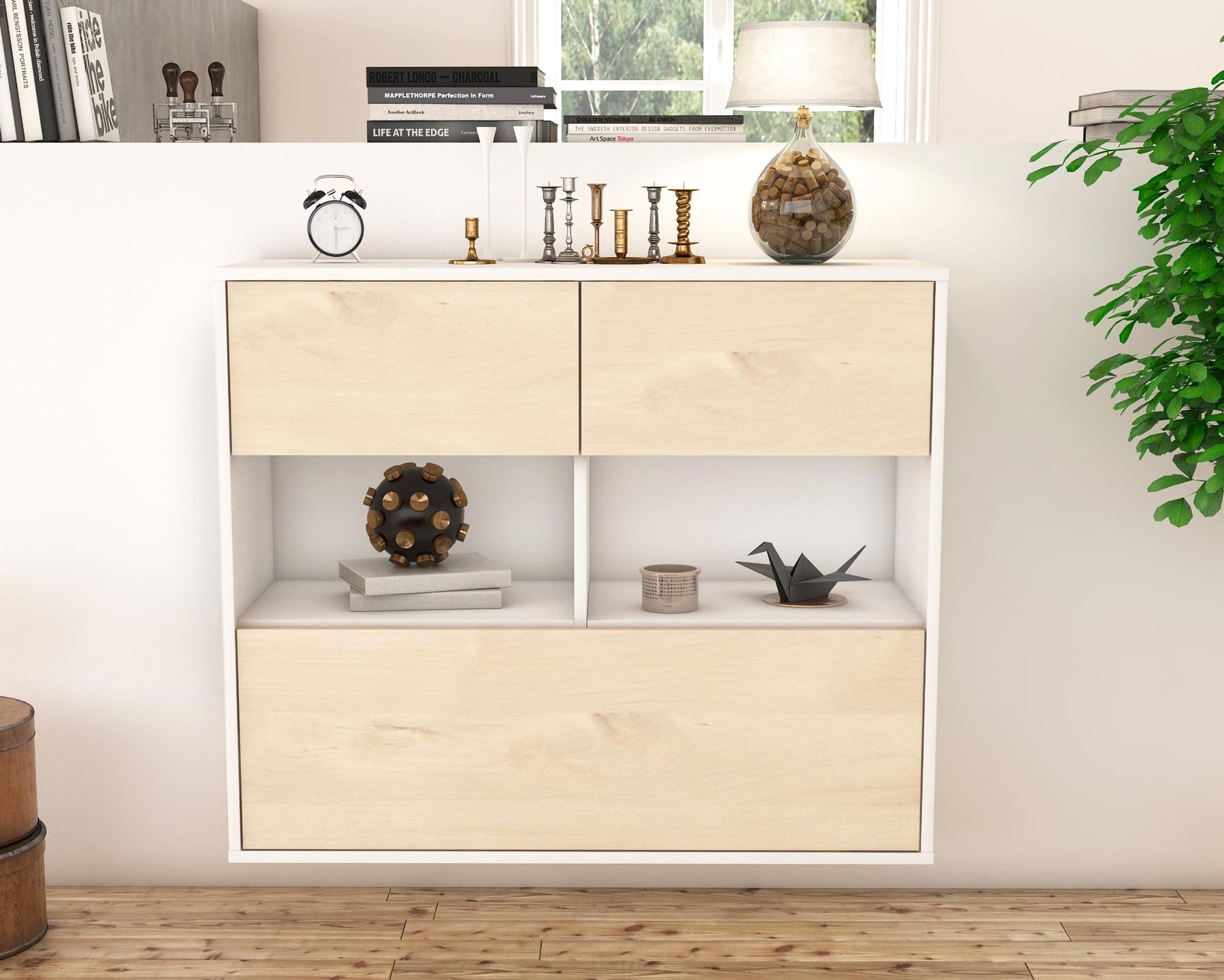 Sideboard Newport News, Zeder, hängend (92x79x35cm)