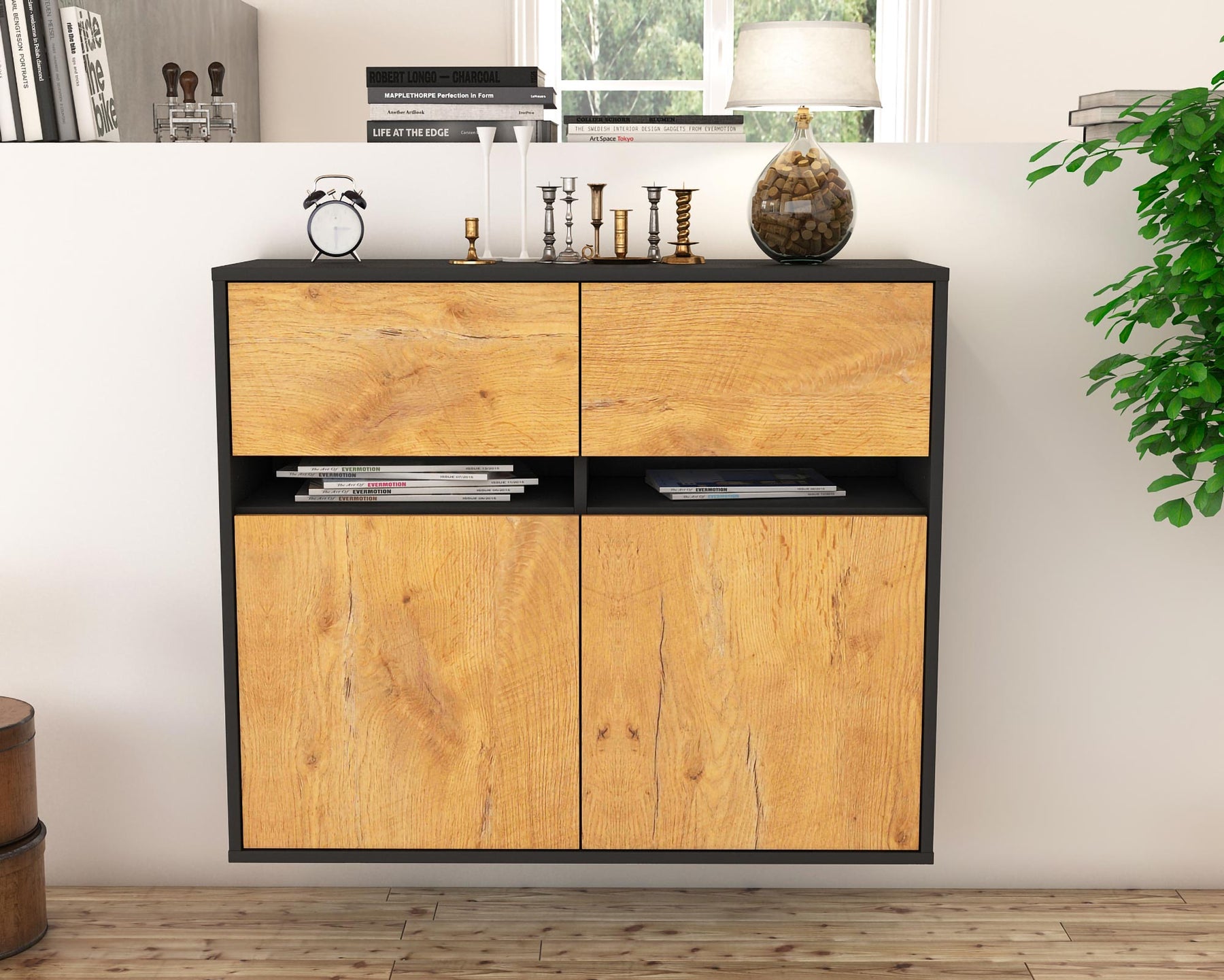 Sideboard Akron, Eiche, hängend (92x79x35cm)