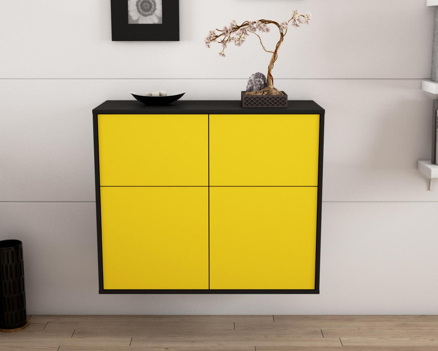 Sideboard Gilbert, Gelb, hängend (92x79x35cm)