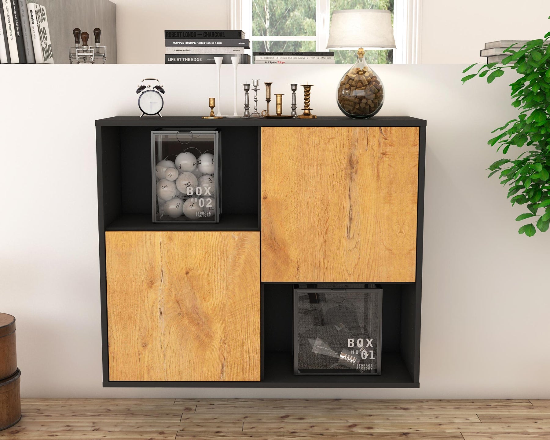 Sideboard Modesto, Eiche, hängend (92x79x35cm)