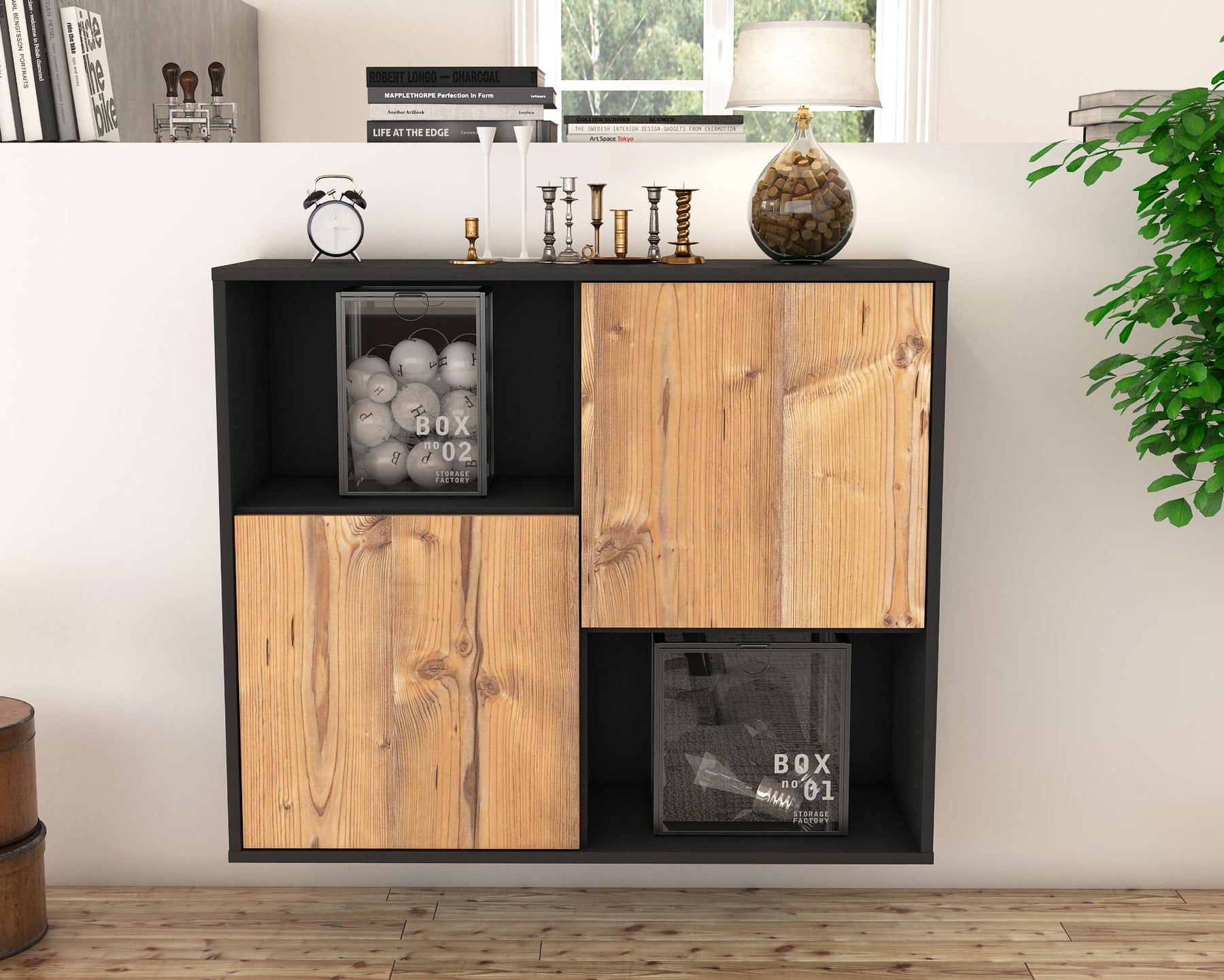 Sideboard Modesto, Pinie, hängend (92x79x35cm)