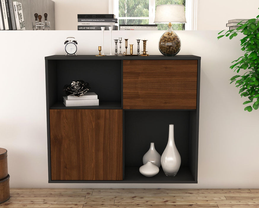 Sideboard Shreveport, Walnuss, hängend (92x79x35cm)