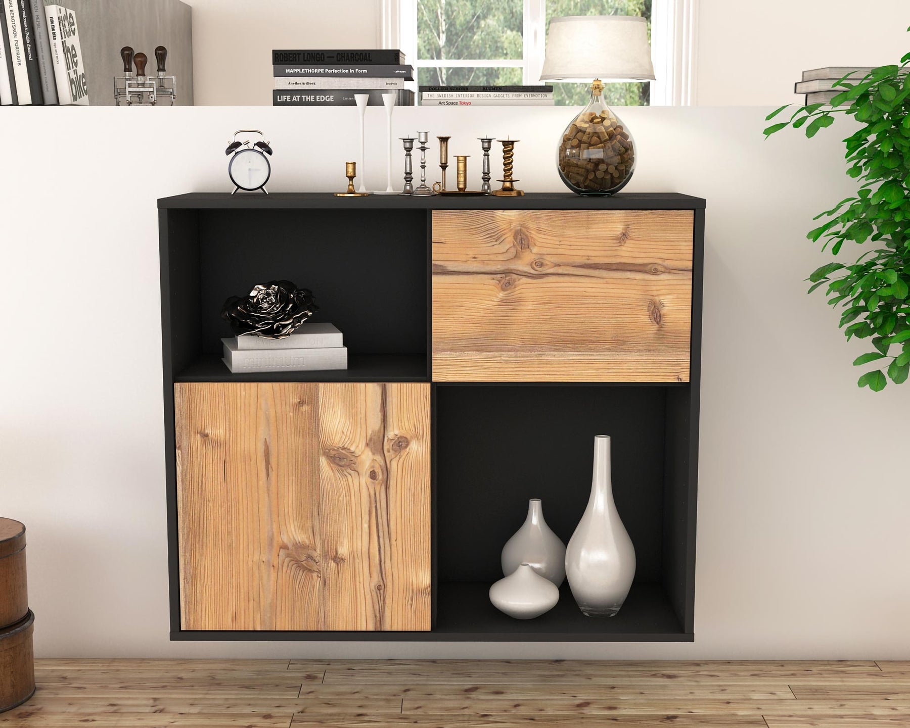 Sideboard Shreveport, Pinie, hängend (92x79x35cm)