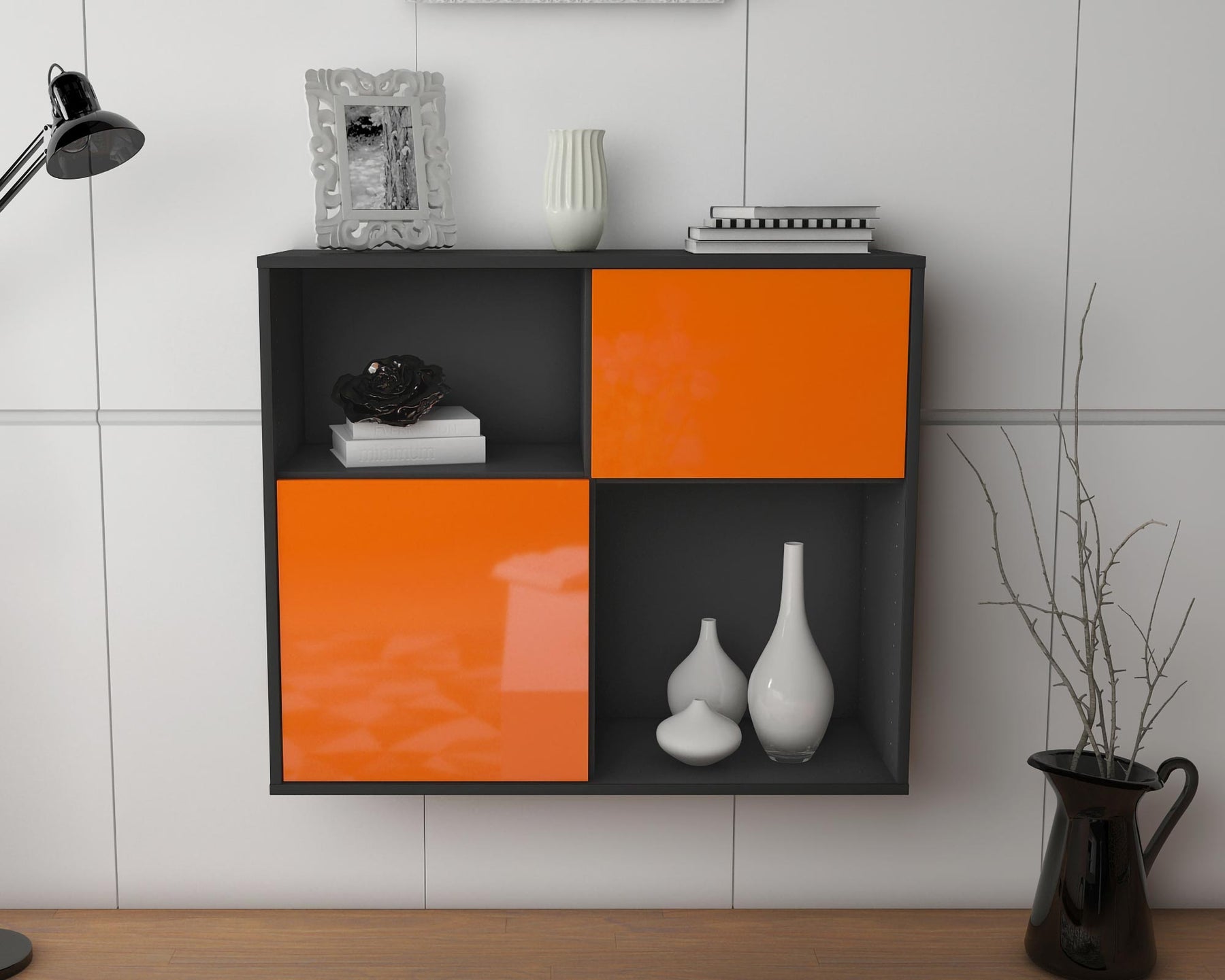 Sideboard Shreveport, Orange, hängend (92x79x35cm)