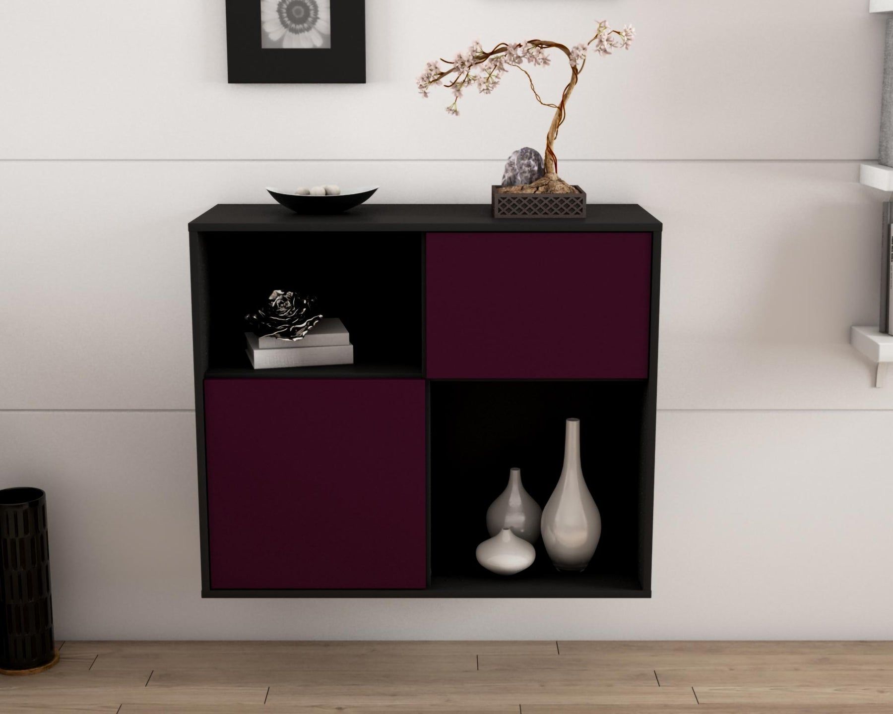 Sideboard Shreveport, Lila, hängend (92x79x35cm)