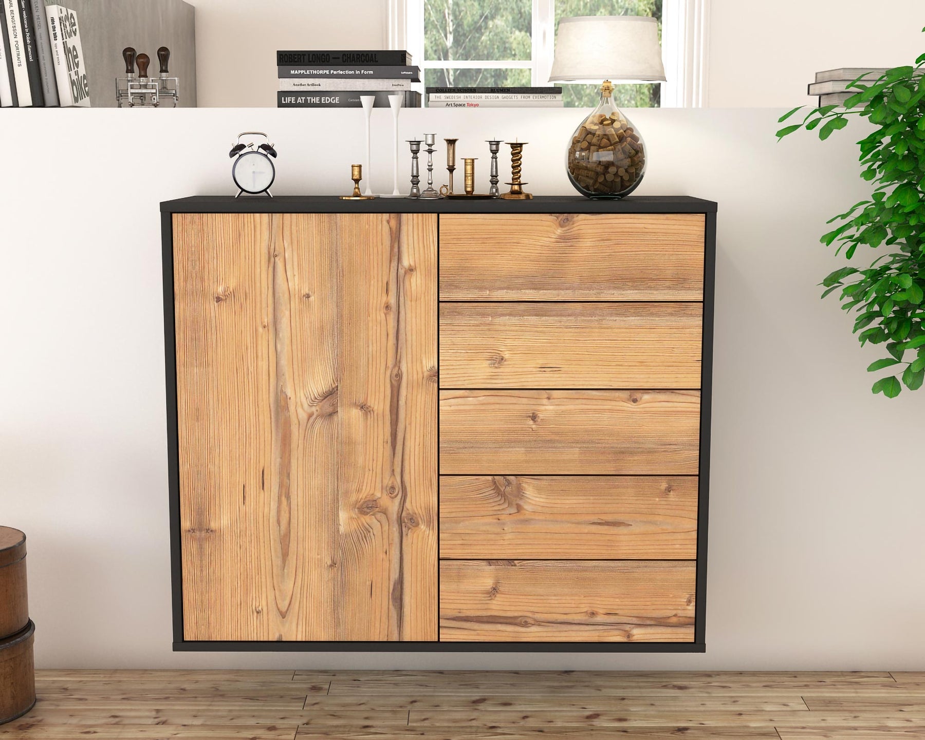 Sideboard Yonkers, Pinie, hängend (92x79x35cm)