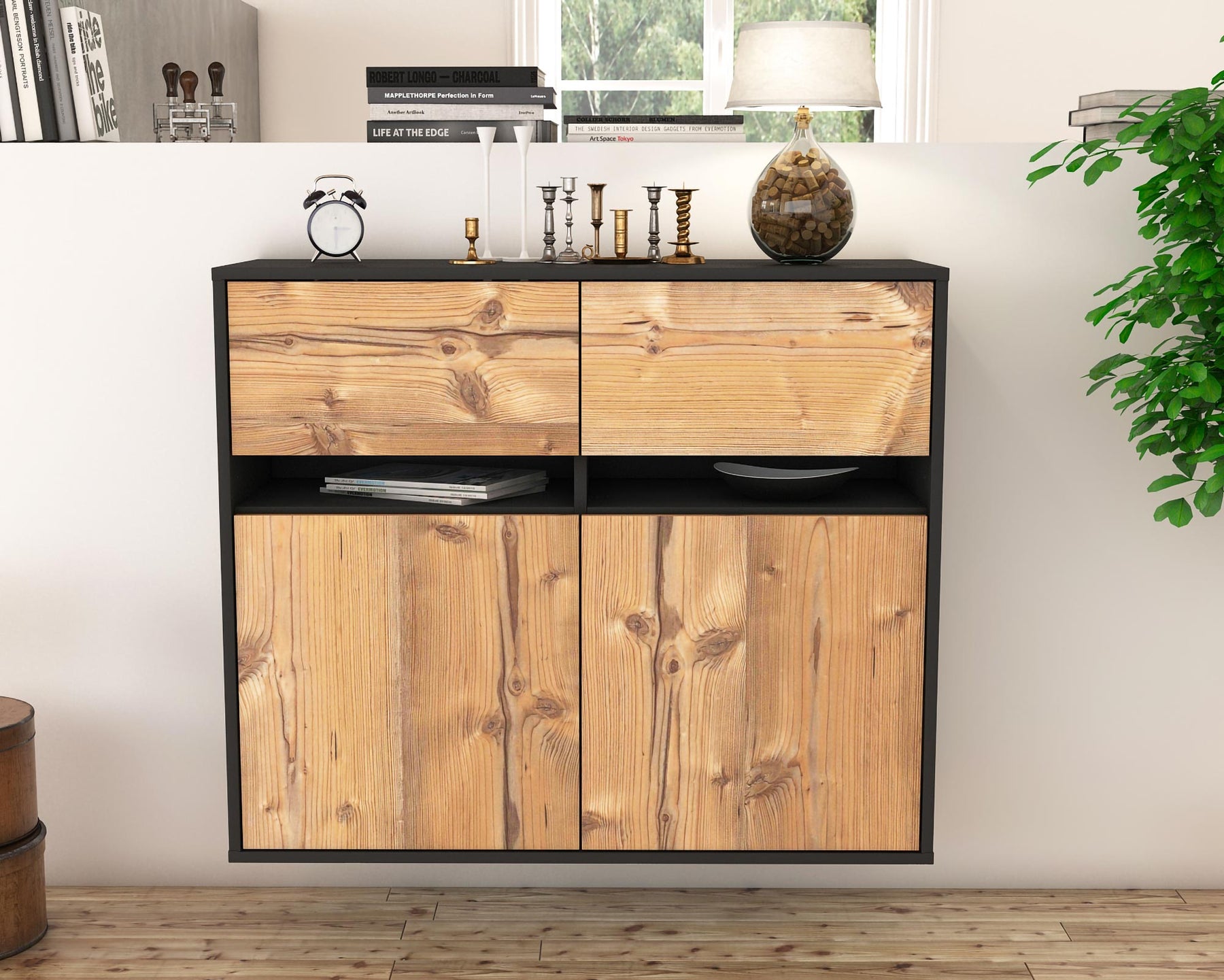 Sideboard Fort Lauderdale, Pinie, hängend (92x79x35cm)