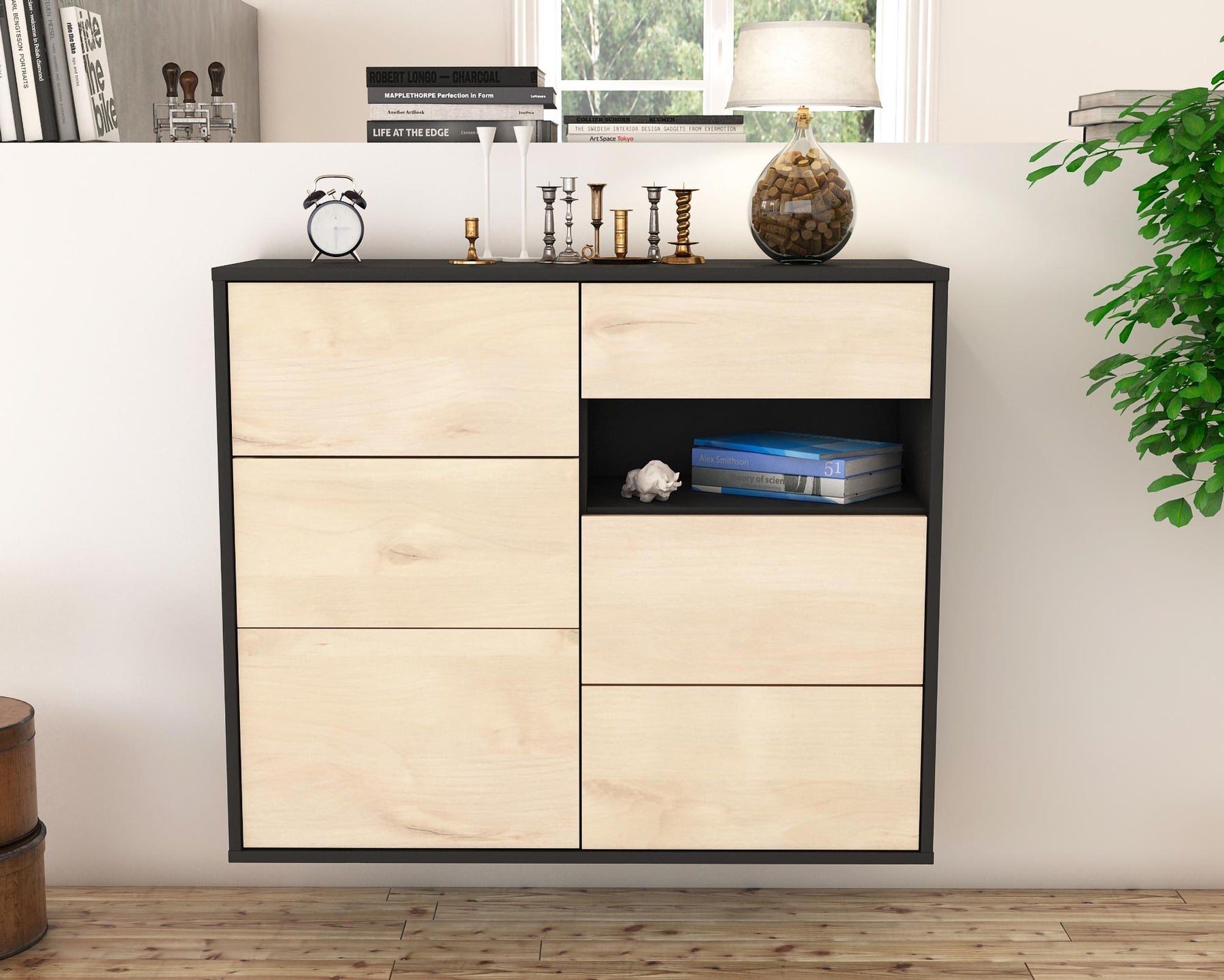 Sideboard Huntsville, Zeder, hängend (92x79x35cm)