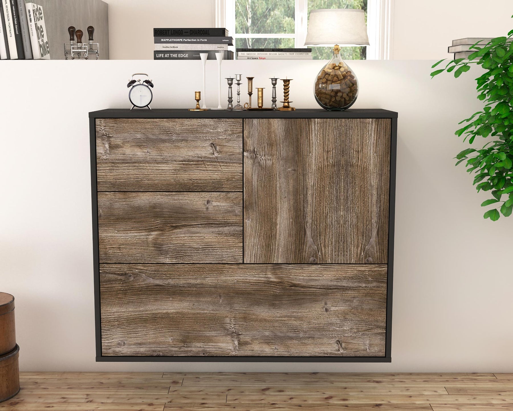 Sideboard Rancho Cucamonga, Treibholz, hängend (92x79x35cm)