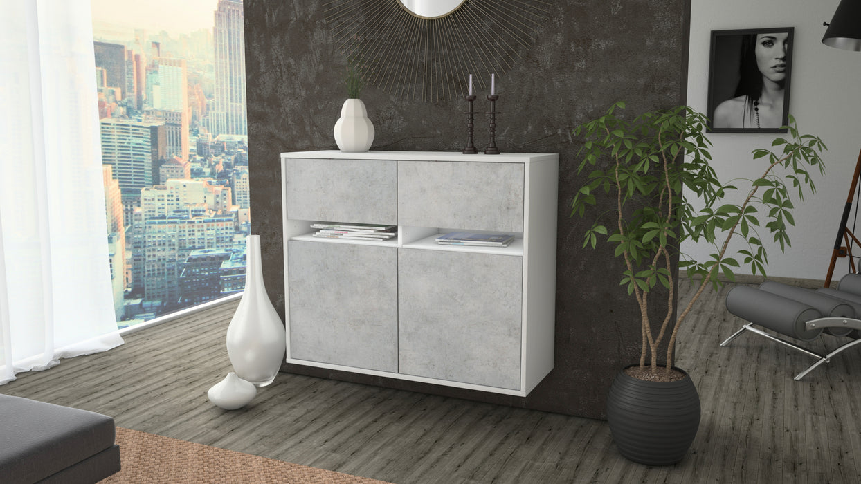 Sideboard Akron, Beton, hängend (92x79x35cm)