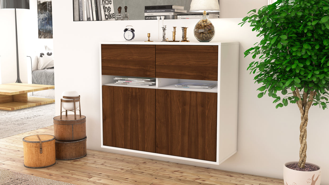 Sideboard Akron, Walnuss, hängend (92x79x35cm)