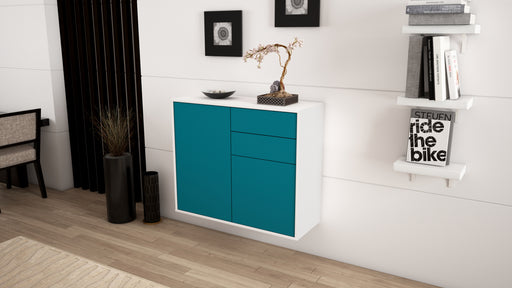 Sideboard Huntington Beach, Türkis, hängend (92x79x35cm)