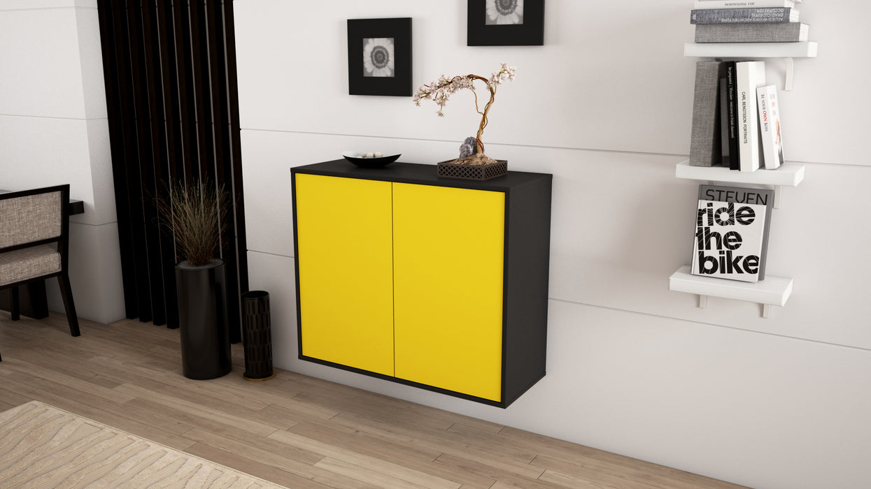 Sideboard Hialeah, Gelb, hängend (92x79x35cm)