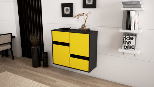 Sideboard Irvine, Gelb, hängend (92x79x35cm)