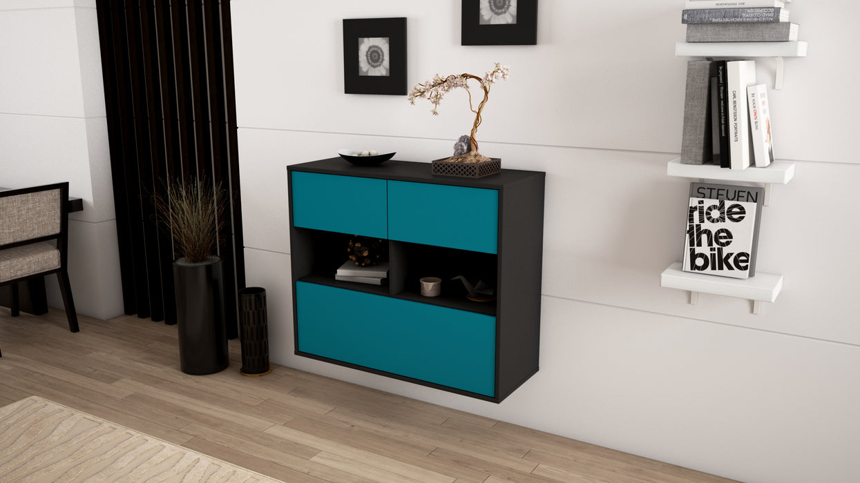 Sideboard Newport News, Türkis, hängend (92x79x35cm)