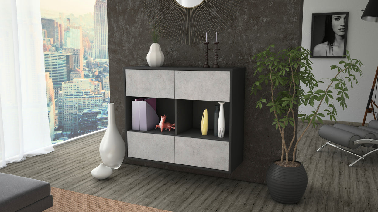 Sideboard Providence, Beton, hängend (92x79x35cm)