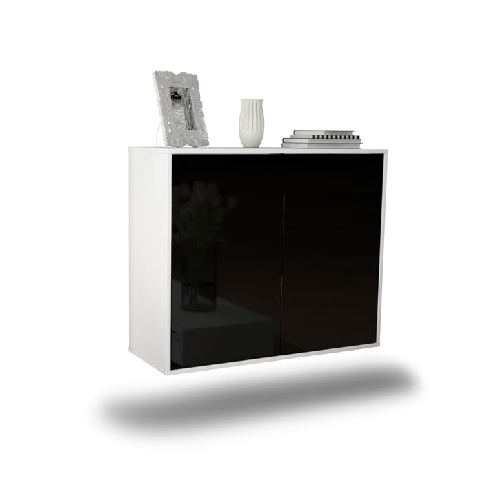 Sideboard Hialeah, Schwarz, hängend (92x79x35cm)