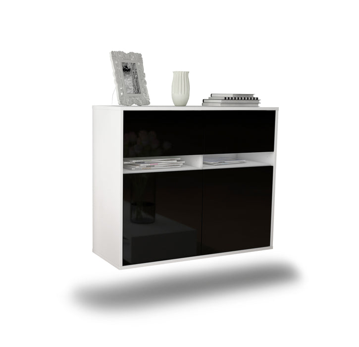 Sideboard Akron, Schwarz, hängend (92x79x35cm)