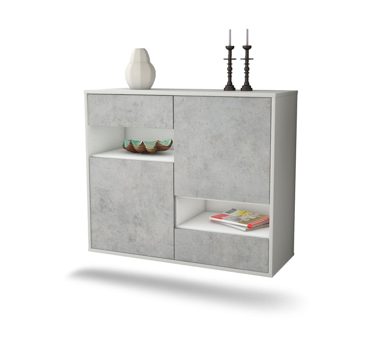 Sideboard Spokane, Beton, hängend (92x79x35cm)