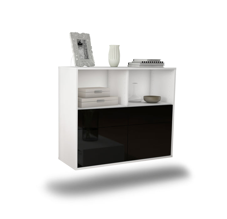 Sideboard Moreno Valley, Schwarz, hängend (92x79x35cm)