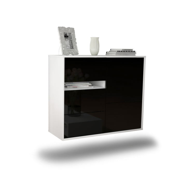 Sideboard Ontario, Schwarz, hängend (92x79x35cm)