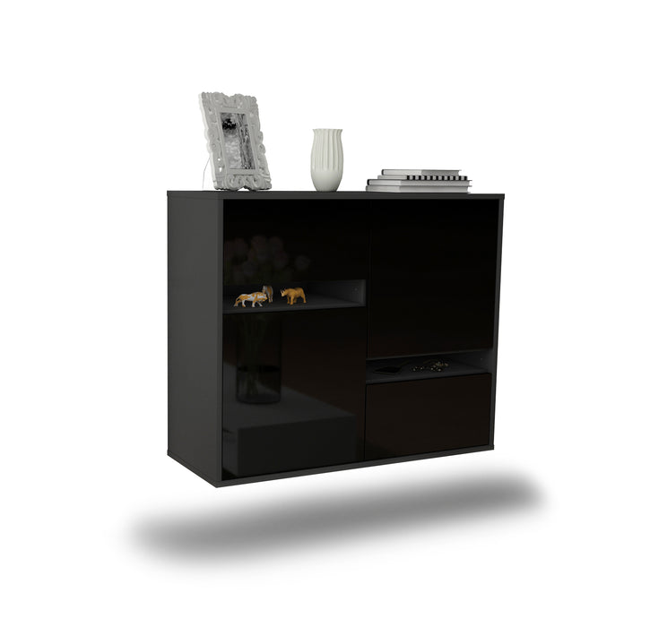 Sideboard Irvine, Schwarz, hängend (92x79x35cm)