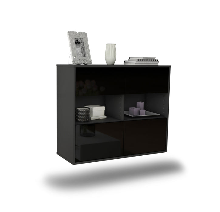 Sideboard Richmond, Schwarz, hängend (92x79x35cm)