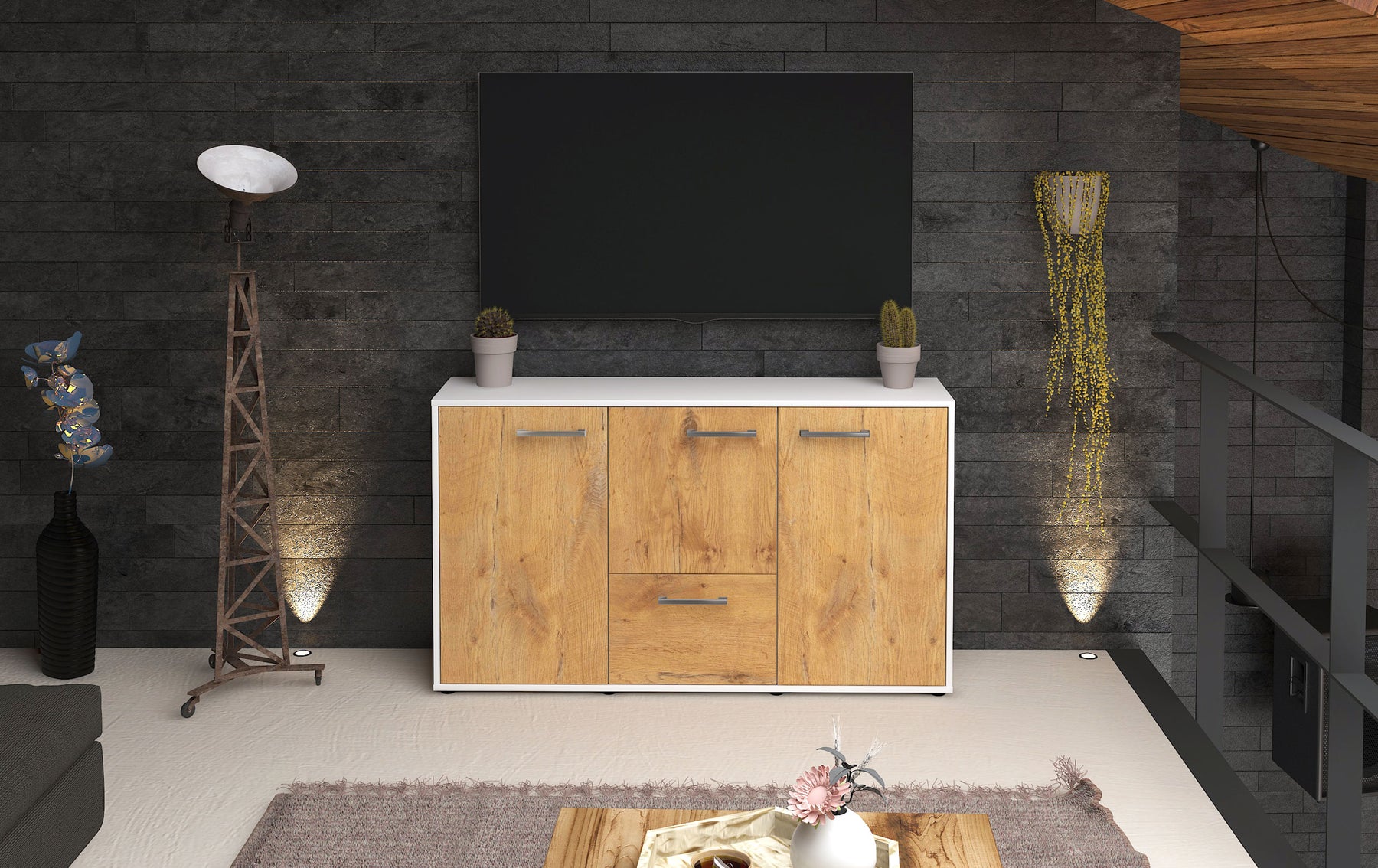 Sideboard Diana, Eiche Studio ( 136x79x35cm) - Dekati GmbH