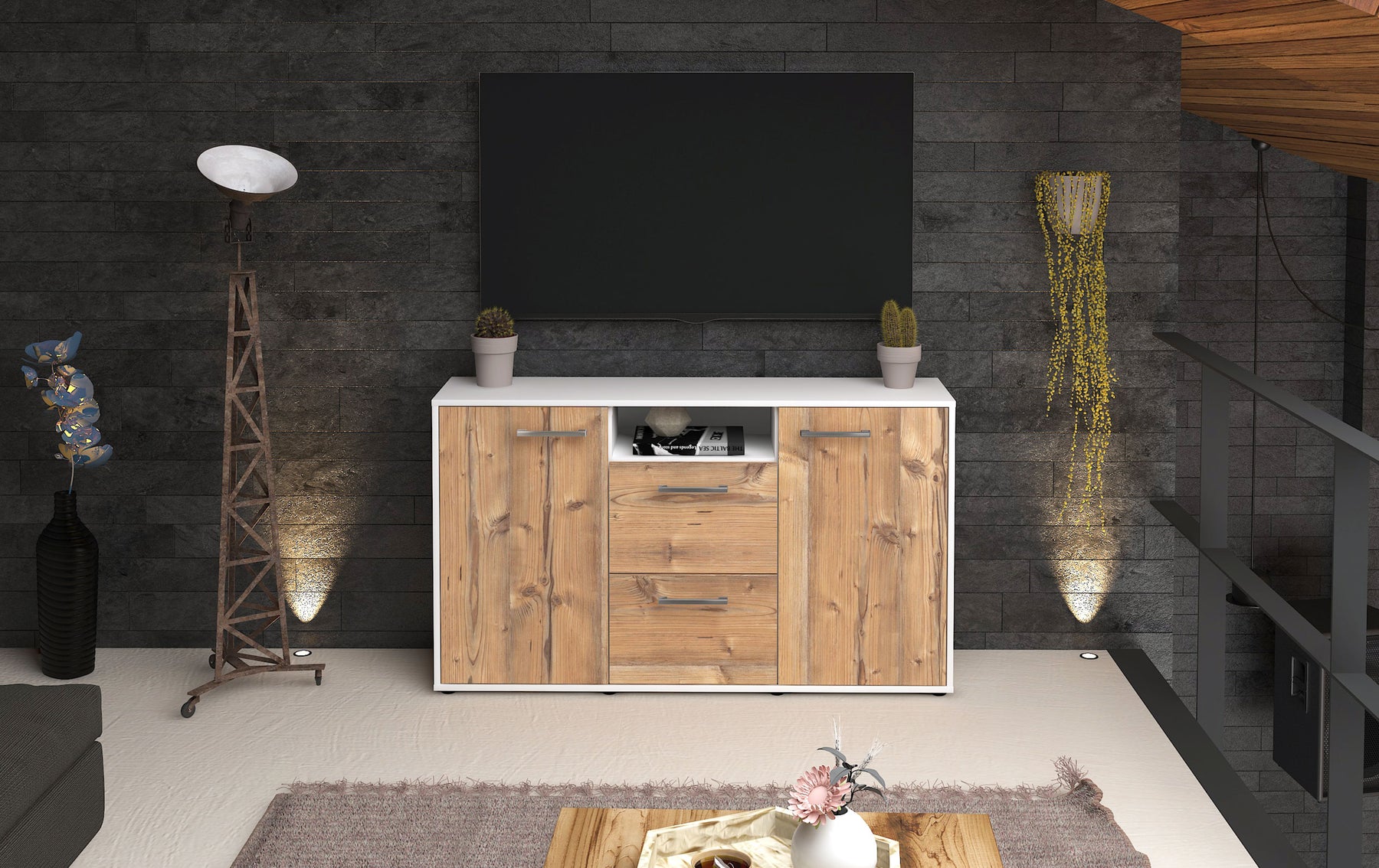 Sideboard Dimphi, Pinie Studio ( 136x79x35cm) - Dekati GmbH