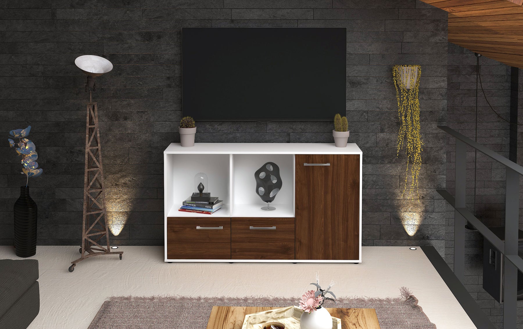 Sideboard Dolcia, Walnuss Studio ( 136x79x35cm) - Dekati GmbH