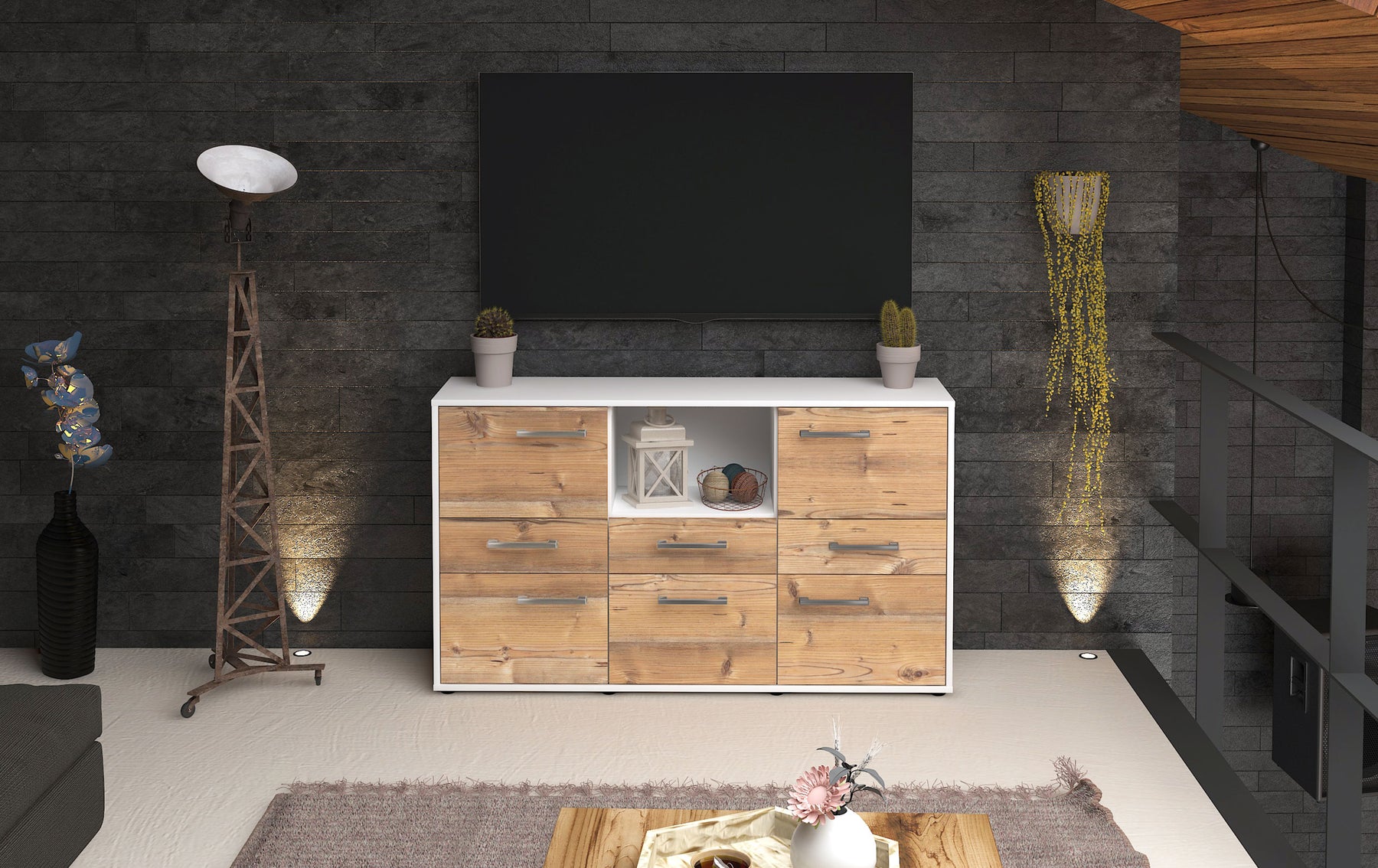 Sideboard Dominika, Pinie Studio ( 136x79x35cm) - Dekati GmbH