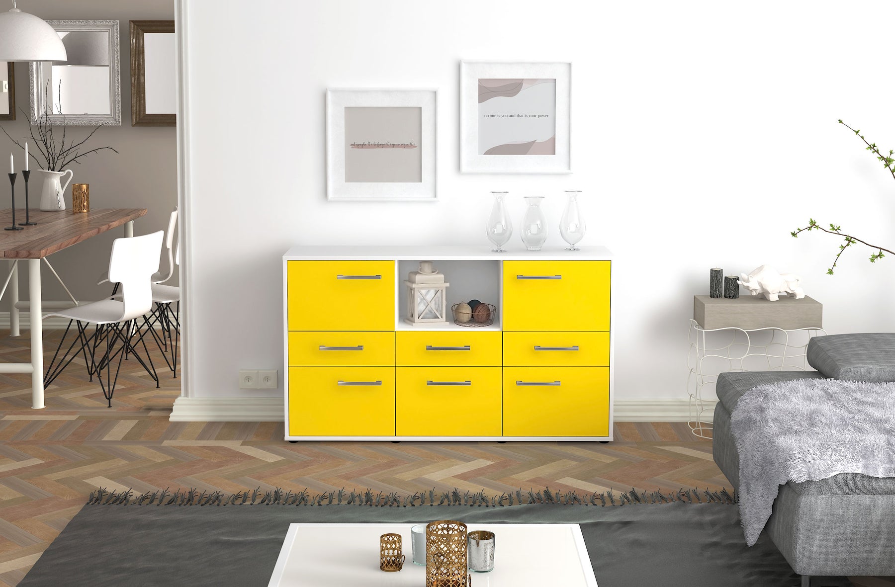 Sideboard Dominika, Gelb Studio ( 136x79x35cm) - Dekati GmbH