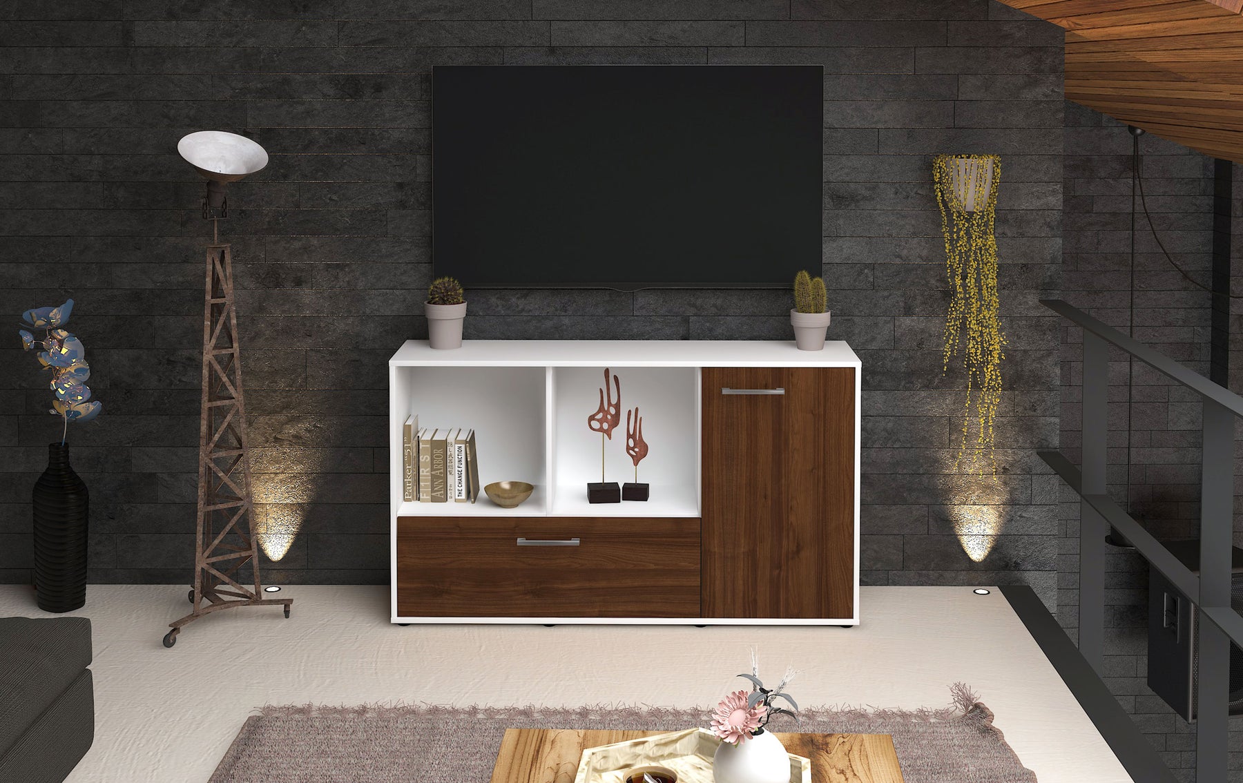 Sideboard Ela, Walnuss Studio ( 136x79x35cm) - Dekati GmbH