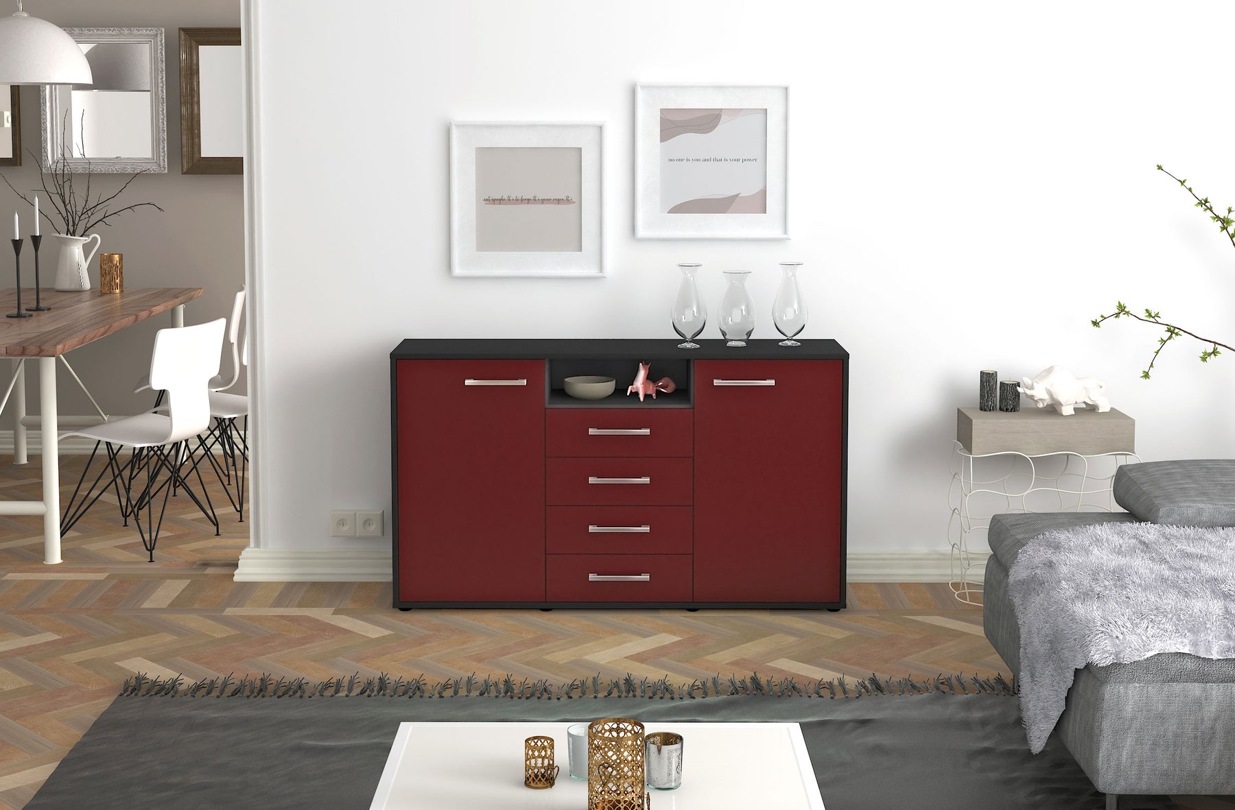 Sideboard Donnice, Bordeaux Studio (136x79x35cm) - Dekati GmbH