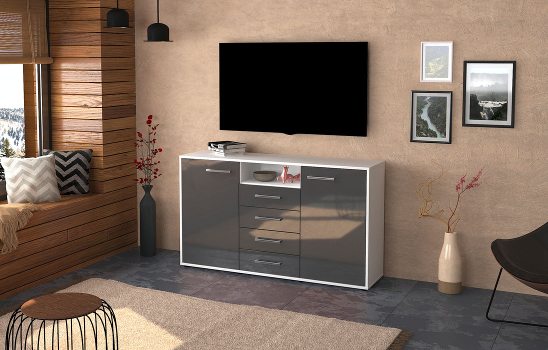 Sideboard Donnice, Grau Front ( 136x79x35cm) - Dekati GmbH