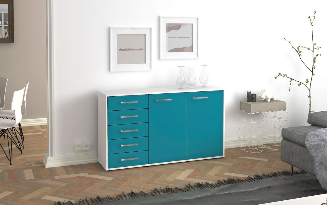 Sideboard Dorentina, Tuerkis Front ( 136x79x35cm) - Dekati GmbH