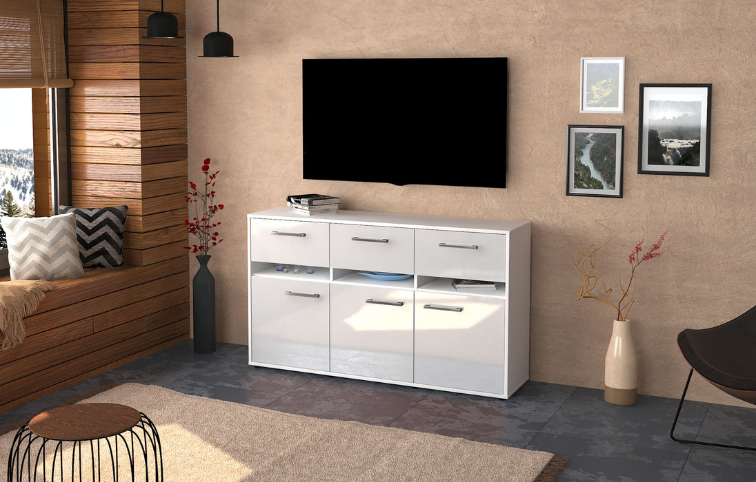 Sideboard Dorinde, Weiß Front ( 136x79x35cm) - Dekati GmbH