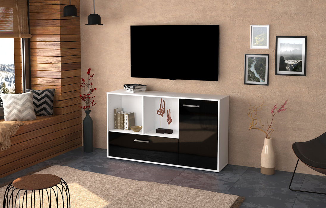 Sideboard Ela, Schwarz Front ( 136x79x35cm) - Dekati GmbH