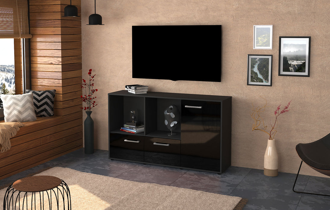 Sideboard Dolcia, Schwarz Front (136x79x35cm) - Dekati GmbH