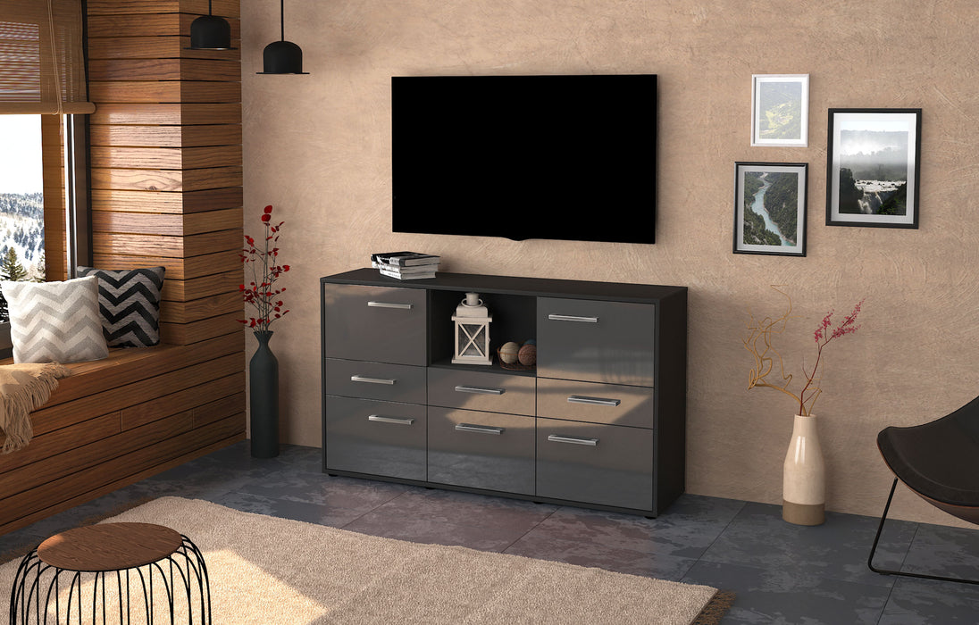 Sideboard Dominika, Grau Front (136x79x35cm) - Dekati GmbH