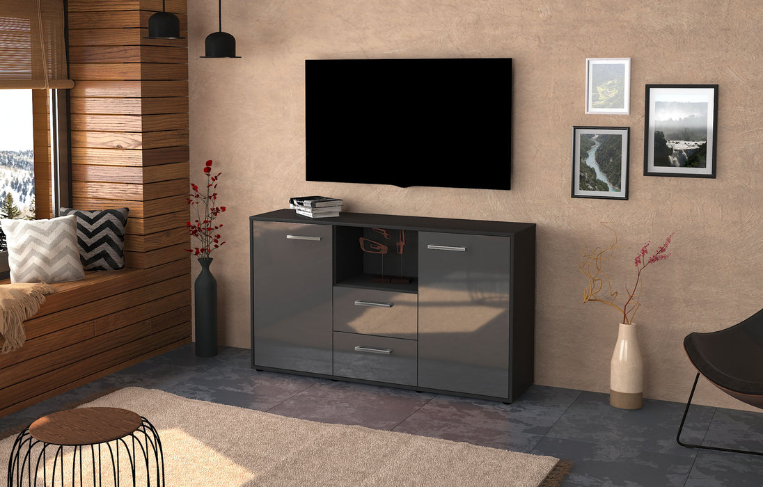 Sideboard Donika, Grau Front (136x79x35cm) - Dekati GmbH