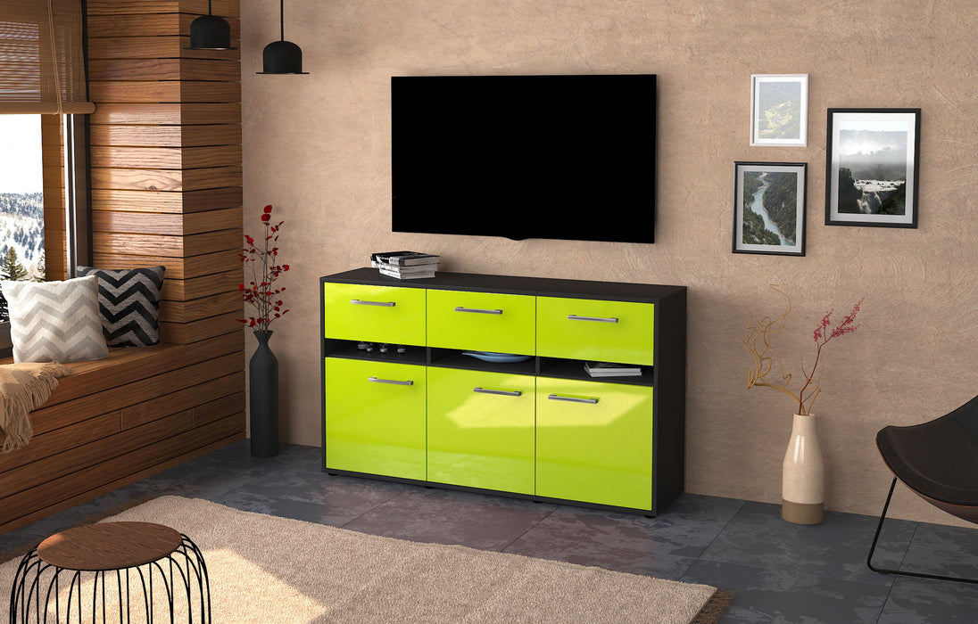 Sideboard Dorinde, Gruen Front (136x79x35cm) - Dekati GmbH