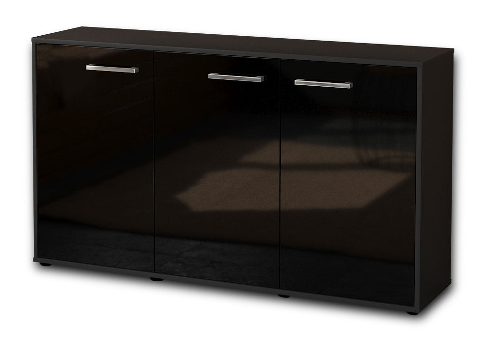 Sideboard Delia, Schwarz Seite (136x79x35cm) - Dekati GmbH