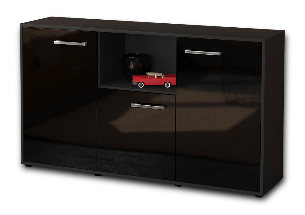 Sideboard Demetria, Schwarz Seite (136x79x35cm) - Dekati GmbH