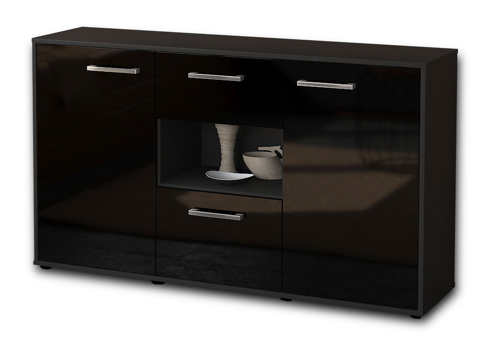 Sideboard Denise, Schwarz Seite (136x79x35cm) - Dekati GmbH